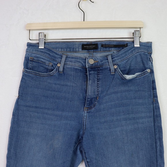 BANANA REPUBLIC Blue Mid Rise Skinny Premium Denim Jeans 29 - Picture 3 of 9